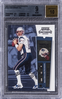 2000 Playoff Contenders #144 Tom Brady Signed Rookie Card – BGS MINT 9/BGS 10